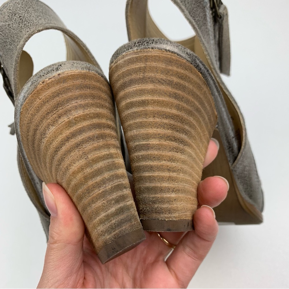 Paul Green Cayanne Bootie Sandals Woven Peep Toe Metallic Leather Comfort US 7.5 - Picture 6 of 8